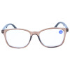 Zeitlose Fertiglesebrille LUCKY aus leichtem Kunststoff mit Federscharnier in Braun + 3,00 dpt
