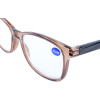 Zeitlose Fertiglesebrille LUCKY aus leichtem Kunststoff mit Federscharnier in Braun + 3,00 dpt
