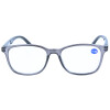Zeitlose Fertiglesebrille LUCKY aus leichtem Kunststoff mit Federscharnier in Grau + 2,00 dpt