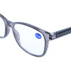 Zeitlose Fertiglesebrille LUCKY aus leichtem Kunststoff mit Federscharnier in Grau + 2,00 dpt