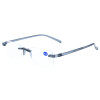 Randlose Fertiglesebrille LIGHT aus hochwertigem Kunststoff mit klassischem Design in Grau + 1,00 dpt