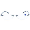 Randlose Fertiglesebrille LIGHT aus hochwertigem Kunststoff mit klassischem Design in Grau + 1,00 dpt