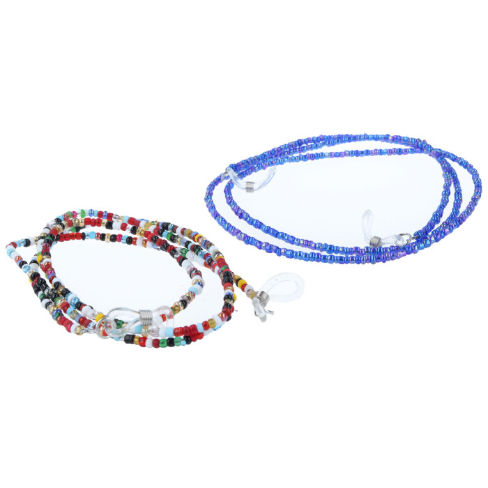 Moderne Perlen-Brillenkette mit Gummischlaufe und Stopper