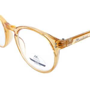 Moderne, transparente Kunststofflesebrille / -hilfe MIKY in angesagter Pantoform in Orange + 2,00 dpt